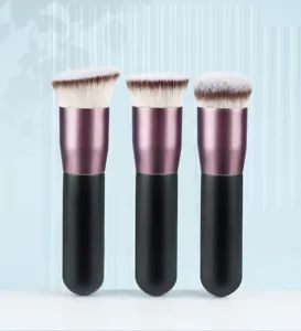Portable professional thick foundation makeup brush set, soft dense bristles, seamless finish.