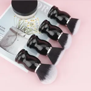 Large Round Powder Brush Flat Angled Foundation Brush Contour Mushroom Brush Synthetic Fiber Professional Cosmetic Tool