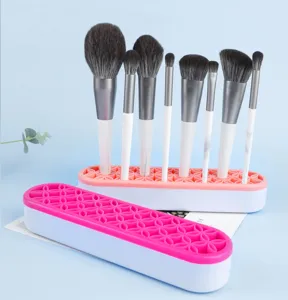 Soporte de silicona para secar brochas de maquillaje caja organizadora multiuso útil.