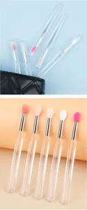Pinceau à lèvres en silicone manche cristal doux kit pinceau maquillage 5 couleurs