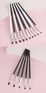 Professionelles Nagel Flachgel Pinsel Set für Maniküre Kunst Design, Kunsthaar Werkzeuge.
