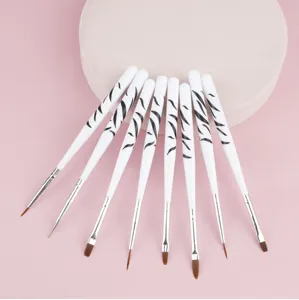 Set 8 Pennelli per Nail Art Pittura Liner Dotting Penne Strumenti di Manicure Professionali