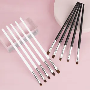 Nagelkunst flach Gel Pinsel Set, zweifarbige Griff Maniküre Nagelverlängerung Pinsel Werkzeuge.