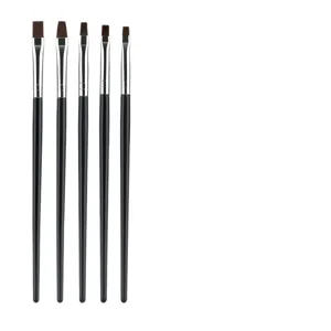 5-teiliges Nagelkunst flaches Gel-Pinsel-Set mit schwarzen Griffen für Nagelpflege