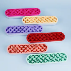 Soporte de silicona multifuncional para secar brochas de maquillaje juego colorido.