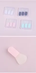 Set de 3 pinceaux à masque facial en silicone portable avec boîte de rangement pour soins.