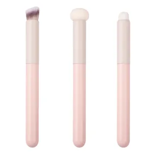 Professional Makeup Brush Set Pink Handle Concealer Brush Precision Round Blending Brush And Lip Brush