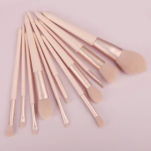 Collezione Pennelli Trucco Professionali Setole Sintetiche Morbide Cipria Ombretto Base Cosmetico Strumenti di Bellezza Rosa