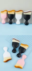 Ergonomic wave makeup brush set, curved foundation and contour tool for daily beauty.