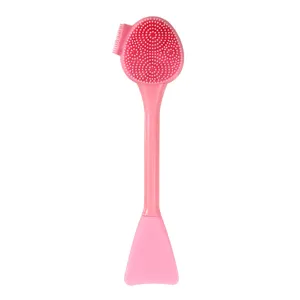 Roze siliconen gezichtsmasker borstel dubbelzijdige reinigingsborstel make-up beauty tool