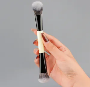 Pinceau de maquillage double embout pour poudre et fard a joues outil cosmetique