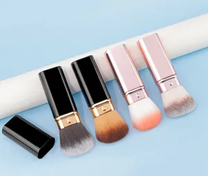 Portable square retractable makeup brush set, multi-functional blush and loose powder brush.