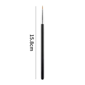Professional fine eyeliner brush for precise makeup, soft bristles, 15.8cm length tool.