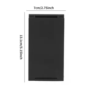 Specchio per trucco pieghevole nero a quattro ante formato tascabile compatto 7x13.1cm utile.