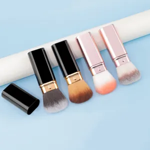 Portable square retractable makeup brush set, versatile blush and loose powder brush for daily use.