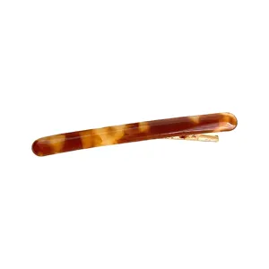 Elegant tortoiseshell duckbill hair clip for women, chic side fringe styling barrette.