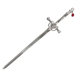 Silver sword hair stick Chinese style hairpin elegant hair fork for Hanfu daily wear