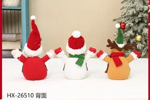 Weihnachts Stoffpuppen Set Schneemann Rentier Weihnachtsmann Plüschtiere Festdeko