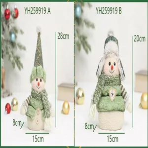 Weihnachten grüner Schneemann Plüschpuppe Tischdekoration Winter Feiertag Party Festliche Heimdeko