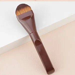 Tongue shaped foundation brush flat makeup tool for smooth and trace free base makeup application