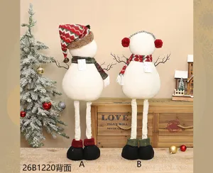 Weihnachtliche teleskopische Retro Stoff Schneemann Puppe Ornament, feine Feiertag Deko.