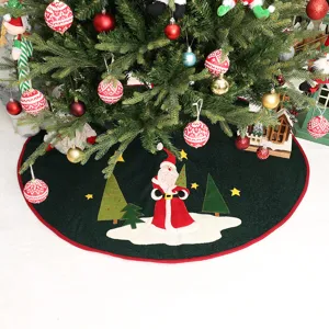 48 Inch Grote Kerstboom Rok Donkergroen Kerstman Vakantie Huisdecoratie Detailweergave