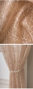 Französischer Vintage-Voile-Vorhang Stoff, cremefarbene transparente Gardine fürs Schlafzimmer