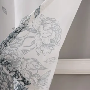 American pastoral style printed short curtain, fresh floral coffee curtain for small windows.