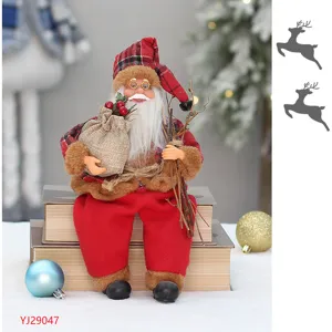 Weihnachtsmann Puppe 30cm sitzende Dekoration Ornament für Feiertag Fenster Display Deko.