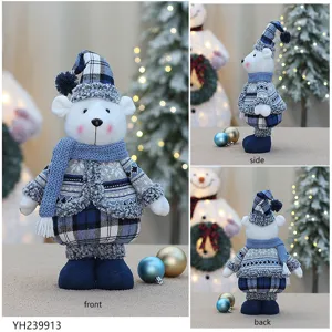 Kerststof beer pluche pop decoratie ornament zeeblauw vakantiegeschenk mooi artikel