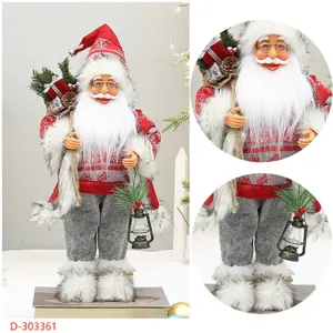 18 Zoll stehende Weihnachtsmann Puppe mit Schneestiefeln und Rucksack für Party Deko