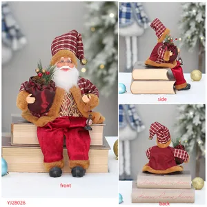 30cm sitzende Weihnachtsmann Puppe Plüsch Ornament Weihnachtsfenster Deko Dekoration