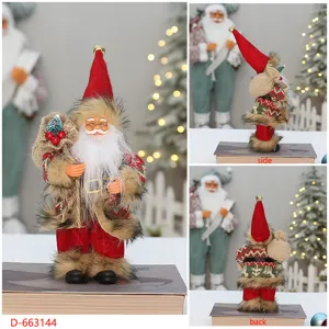 Père Noël debout poupée en peluche 9 pouces décoration de fête de noël ornement de table