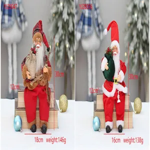 Weihnachtsmann Sitzpuppe 30cm Plüschfigur festliche Weihnachtsdekoration Schaufenster