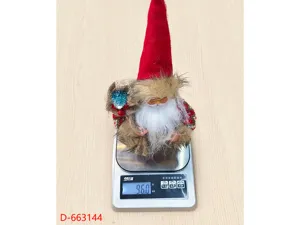 Poupee Pere Noel debout jouet en peluche avec sac a dos decoration de fete ornement 9 pouces