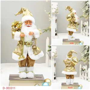 18 Zoll stehende Weihnachtsmann Puppe mit Rucksack und Schneestiefeln für Weihnachtsfeier