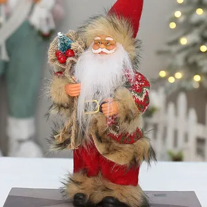 Figurine Père Noël Debout Décoration de Table Arbre de Noël Fête Déco 9 Pouces Peluche Douce