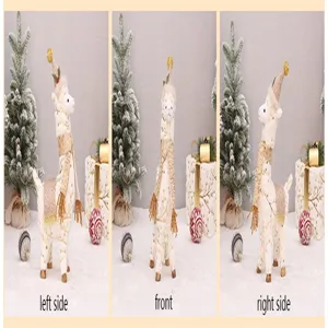 Weihnachten Alpaka Plueschtier Puppe Ornament Festliche Dekoration Stoff Stuffed Tier Geschenk