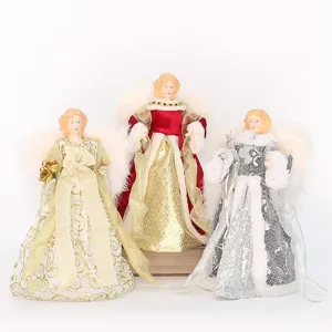 Weihnachtsbaum Engel Spitzen Dekoration Plüsch Stoff geflügelte Weihnachtsschmuck Figur