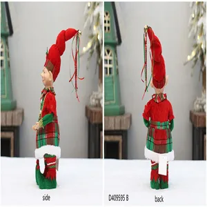 Weihnachts Elfe Puppe Rot Gruen Kariert Figur Tannenbaum Deko Festliche Zimmer Dekoration