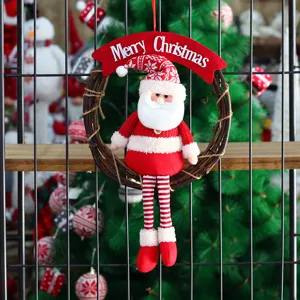 Noël Père Noël couronne décoration suspendue pour la maison porte fête décoration
