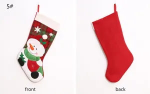Weihnachtsstrumpf Dekoration Anhänger süßer Schneemann kariert Geschenktüte Feiertag
