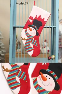 Weihnachtsstrumpf rot Schneemann Hängende Süßigkeiten Geschenkbeutel Partydekor 1Stk