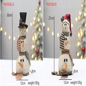 Kerst vintage linnen sneeuwman pop pluche speelgoed vakantie huis tafel decorelement