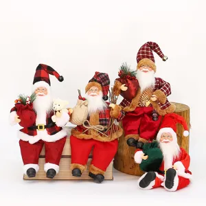 30cm sitzende Weihnachtsmann Puppe Ornament, perfekt für Weihnachts- und Schaufensterdeko.