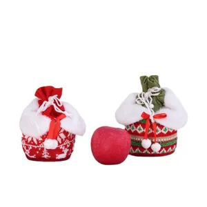 Weihnachtliche Strick Apfel Tasche Geschenk Beutel Süßigkeiten Aufbewahrung Party Deko