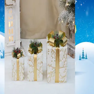 Weihnachts leuchtende geschenkboxen set mit beleuchtung dekoration für feiertage.