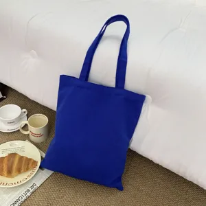 Klassische blaue Canvas-Tragetasche für den Alltag, umweltfreundliche und stylische Tasche.