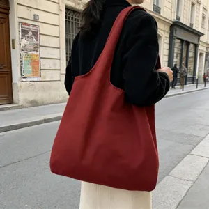 Einfarbige Canvas Tote Tasche, lässige Weste Schultertasche für den Alltag, praktisch.