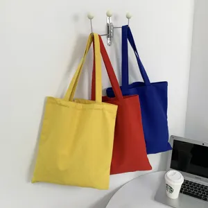 Baumwoll-Tragetaschen Großhandel unifarbene Einkaufstaschen umweltfreundliche Stofftaschen
